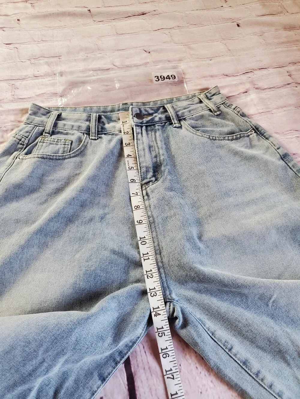 Baggy Light Wash Denim Culotte Shorts High-rise Relaxed Fit Women's Medium